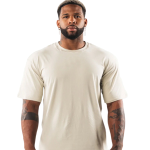 Camiseta de Algodón Extra Grande Personalizada para Hombre, Manga Corta, Cuello Redondo, Ligera y Transpirable, 100% Algodón Tejido, con Logotipos Impresos - Product Image 1