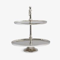 Support à gâteau à 2 niveaux en métal doré, présentoir à cupcakes et desserts en aluminium moulé en forme de branche d'arbre, plateau de service à étages