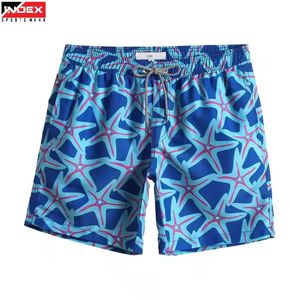 INDEX Pantalones cortos de baño de secado rápido para hombre con estampado de estrellas de mar, azules, de poliéster, UPF 50, para uso en exteriores - Product Image 1