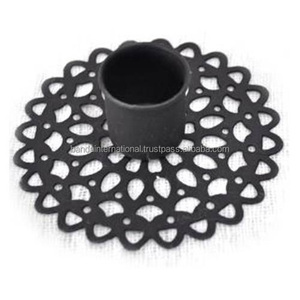 Bougeoir votif en fer avec revêtement en poudre noire fini pour l'éclairage de la décoration de la maison et d'autres bocaux de bougeoirs - Product Image 2