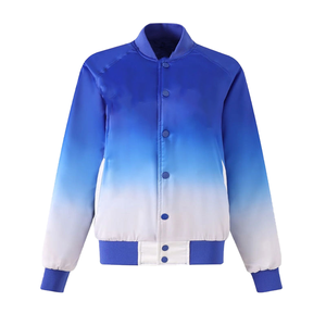เสื้อแจ็คเก็ตบอมเบอร์ไล่เฉดสี ยูนิเซ็กส์ ลำลอง คอตั้ง แขนปกติ ผ้าโพลีเอสเตอร์ซาติน เสื้อแจ็คเก็ตวาร์ซิตี้ สำหรับใส่ในฤดูใบไม้ร่วง - Product Image 1