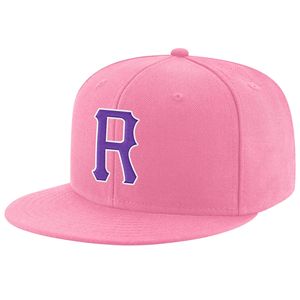 Casquette Snapback Ajustable Broderie 3D Personnalisée en Satin Rose, Violet et Blanc - Product Image 1