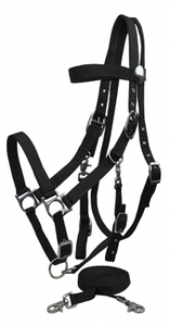 Adjustable Horse Nylon <b>Bridle</b> Set with Reins Strong Metal Fittings Equestrian Tack for Riding Training Stable Daily Horse Use - Product Image 4