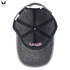 New Arrival Customized Made Charcoal Grey Color Distressed Vintage Style Outdoor Wear Customized Made Beach Baseball <b>Cap</b> - Product Image 4