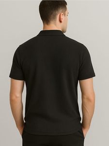 Polo décontracté en tricot pour homme, respirant, 100 % coton, impression personnalisée, ODM, haut confortable pour l'été - Product Image 2