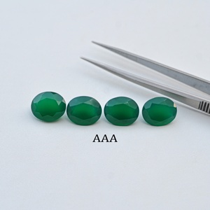 พลอยออนิกซ์สีเขียวธรรมชาติ AAA++ ขนาด 9x11 มม. ทรงรีเจียระไน สำหรับทำเครื่องประดับ ขายส่ง มีใบรับรอง IGI - Product Image 2