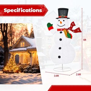 Pupazzo di Neve Illuminato di 1,8 Metri per Decorazioni Natalizie da Esterno, 180 Luci LED Colorate, Ornamento Gonfiabile Natalizio da Giardino - Product Image 5