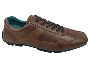 Chaussures de marche décontractées pour hommes en cuir synthétique marron uni à lacets, respirantes, avec semelle intermédiaire en EVA, semelle extérieure en caoutchouc et doublure en polaire, toutes saisons - Product Image 1