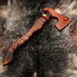 High Carbon Steel Viking Tomahawk Handcrafted Industrial Grade Hunting Chopping Survival Camping <b>Axe</b> Wooden <b>Handle</b> OEM - Product Image 1