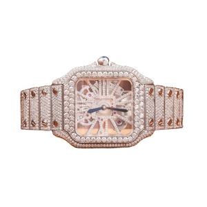 Lujoso reloj de diamante VVS Moissanite cuadrado 41mm esfera esqueleto diseño helado Hip Hop joyería nueva llegada acero inoxidable - Product Image 1