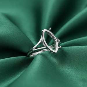 Wholesale 925 Sterling Silver Marquise Shape Prongs Mounting <b>Split</b> Shank Bezel Semi Mount <b>Ring</b> Setting for DIY Keepsake Jewelry - Product Image 6
