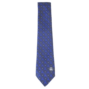 เนคไทเมสันลายสามแถบสีน้ำเงินพร้อมตราสัญลักษณ์สีขาว รุ่นพรีเมียมรอยัลอาร์ช สำหรับผู้ชาย ใช้ในพิธีการหรืองานพิธีกรรมของลอดจ์  สามารถสั่งทำได้ - Product Image 1