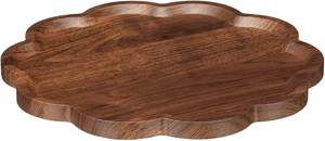 Plateau rond en bois pour la maison - Plateau de service imperméable pour café ou nourriture, plateau décoratif fabriqué en Inde - Product Image 6