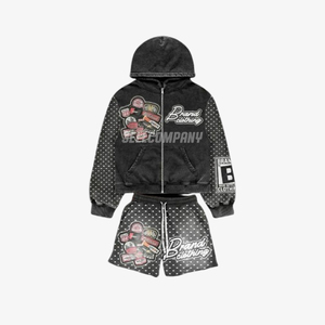 Brand Clothing Kids Streetwear Hoodie and Shorts <b>Set</b> – Full Sleeve Zipper Casual Streetwear <b>Two</b> <b>Piece</b> Outfit Sweatwear - Product Image 4