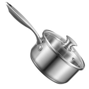 Pentola in Acciaio Inox da 1,5 Litri con Vaporiera, Antiaderente, Multiuso, Coperchio in Vetro Ergonomico per Uso Domestico in Cucina - Product Image 5