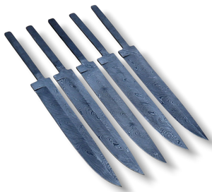 Cuchillos de hoja en bruto de acero de Damasco forjado a mano - Hoja de 8 pulgadas con patrón retorcido y tallo de cola de rata para fabricación de cuchillos personalizados, kit DIY - Product Image 3