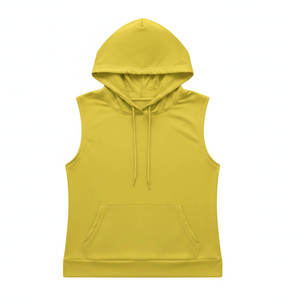 Sudadera sin mangas con capucha para mujer, de color sólido, tejida, transpirable, ligera, informal, para verano - Product Image 3
