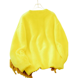 <b>Womens</b> Oversized Crew Neck Knitted Sweatshirt Long Sleeve Casual Pullover Soft Warm Loose Fit Solid <b>Top</b> Cozy Everyday <b>Winter</b> - Product Image 2