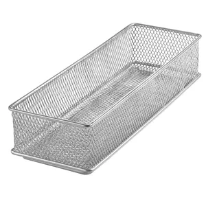 Passoire et égouttoir en maille métallique pliable avec poignée en acier inoxydable pour bureau, cuisine et usage domestique - Product Image 2