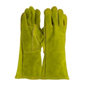 Gants de soudeur en cuir de vachette de première qualité, haute performance, équipement de sécurité industriel robuste, protection des mains et des bras contre le feu - Product Image 5