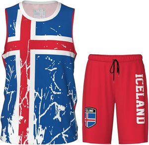 Uniforme de Baloncesto con Diseño de la Bandera de Islandia (3) para Hombres Adultos, Conjunto Deportivo de Entrenamiento - Product Image 2