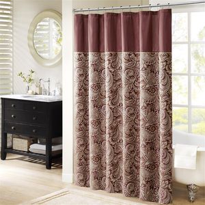 Tenda da Doccia con Motivo Jacquard per un Arredo Bagno Elegante - Product Image 1
