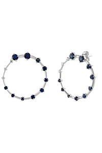 Pendientes de Diamante y Zafiro Azul en Plata de Ley 92.5 KLST-30518 - Product Image 3