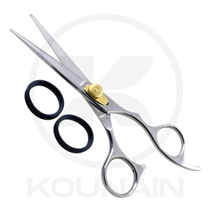 Professional Japanese Stainless Steel 420 Right-Handed <b>Barber</b> Scissors Blunt <b>Blade</b> Tip Medium Handle Non-Foldable Hair Cutting - Product Image 2