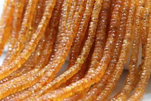 100% piedra preciosa Spessartite granate facetado neumático cuentas Fanta granate cuentas para joyería manualidades - Product Image 3