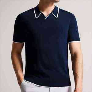 Chemises pour hommes de haute qualité avec logo personnalisé, col rabattu, manches courtes, poche, anti-plis, décontractées, motif en tissu éponge - Product Image 3