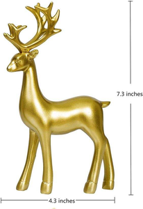 Estatuas de Reno de Aluminio Art Deco Modernas, Acabado Dorado, Hechas a Mano, Tamaño Personalizable, para Decoración Navideña Contemporánea del Hogar - Product Image 6