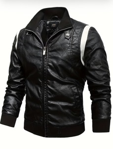 Chaquetas de Motocicleta de Cuero para Hombre, Nuevas, a la Moda, con Bordado en la Espalda, Logotipo Personalizado, Impermeables, Transpirables, para Invierno y Exteriores - Product Image 4