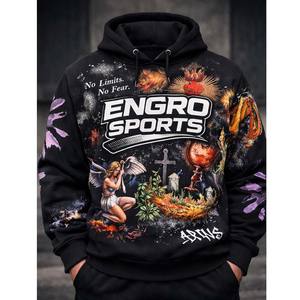 เสื้อฮู้ดดี้พิมพ์ลาย DTG แบบกำหนดเอง  ทรงโอเวอร์ไซส์  สีซีดจางสไตล์วินเทจ  ล้างสีแบบแอซิดวอช  เสื้อฮู้ดดี้ผู้ชาย พิมพ์ลาย DTG - Product Image 1