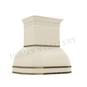 Hotte de cuisine murale de luxe personnalisée en argent, style ferme traditionnel - Product Image 1