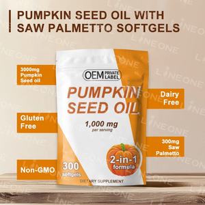פרטי תווית שמן זרעי דלעת עם כמוסות דקלון מסור עבור תומך שיער, שתן, שלפוחית השתן & בריאות הערמונית - Product Image 2