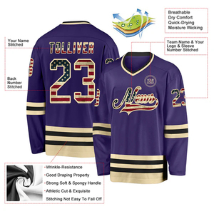 Professional Sports Hockey Jersey Custom Made Team Uniform With Player Name Number And Breathable Mesh Fabric - Product Image 3