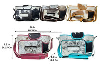 Bolsa Multifuncional para Cochecito de Bebé de Cuero Vacuno Personalizada para Mamás, Organizador de Pañales de Piel con Múltiples Bolsillos y Correa Ajustable