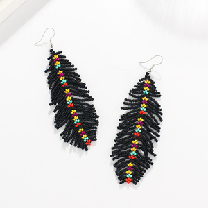 ต่างหูห่วงรูปต้นไม้น่ารักสไตล์โบฮีเมียน ต่างหูประดับลูกปัดทำมือสไตล์โบโฮสำหรับผู้หญิง โดย MD HANDICRAFTS - Product Image 6