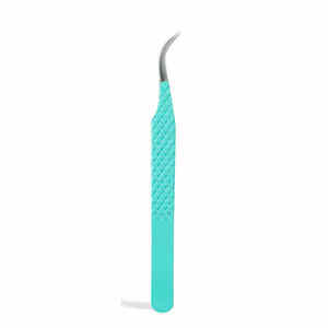 Customized Stainless Steel Eyelash Tweezers Curved Lash Tweezers - Product Image 1