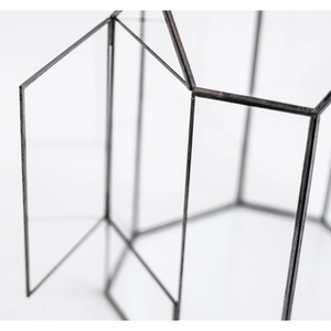 <b>Clear</b> Glass Black Metal Contemporary Handicraft Durable Framed Terrarium Planter <b>Vase</b> for Living Room Luxury Home Table Decor - Product Image 4