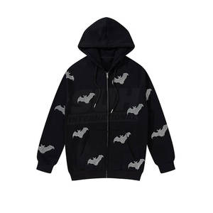 Sudaderas con Cremallera y Pedrería para Hombre, Servicio OEM, 100% Algodón, Alta Calidad, Venta al Por Mayor - Product Image 1