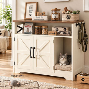 Mueble de madera para mascotas con nido para gatos, estante de almacenamiento para gatos de interior, estilo clásico multifuncional - Product Image 2