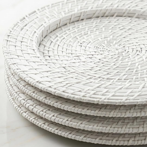 Handwicker Boho Round Rattan Charger Plates 13 inch for <b>Dinner</b> Rattan Placemat for Christmas Party Wedding Decor - Product Image 2
