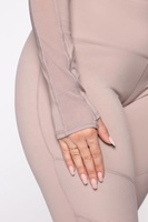 Ensemble de yoga 2 pièces grande taille pour femme, motif rayé uni avec dentelle – Sans couture, ceinture intégrée, séchage rapide, respirant, Spandex/Polyester – Vente chaude en gros