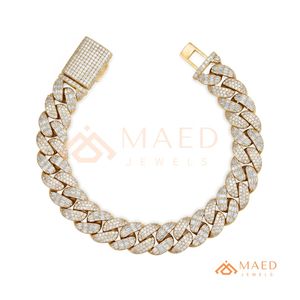 Gold Miami Cuban Link Bracelet Moissanite Fine Chain Link Bracelet Fashion Jewelry Daily Wear Gift Style Miami Chicago Buyers - Product Image 5