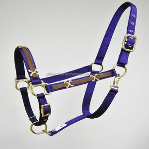 Sangle en nylon de qualité supérieure plusieurs couleurs licou de cheval en nylon avec conchos décoratifs sur le nez et les joues boucle à double couronne réglable - Product Image 6