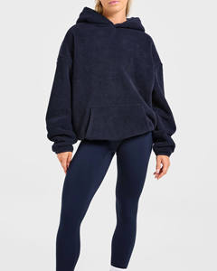 Sweat à capuche et pulls oversize en molleton de qualité supérieure, personnalisés, bleu marine, pour femmes, en coton respirant, sweats à capuche vierges pour femme - Product Image 1