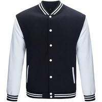 Blouson universitaire homme rouge et noir à blocs de couleur, style décontracté universitaire, boutonnage frontal, col rabattable, coupe droite, vêtement d'extérieur pour l'automne