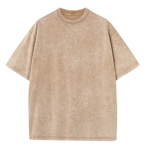 เสื้อยืดคอตตอนโอเวอร์ไซส์ทรงใหญ่ หนานุ่ม สไตล์วินเทจ ล้างสีแบบแอซิดวอช สำหรับผู้ชาย แฟชั่นลำลอง สตรีทแวร์ ดีไซน์เรียบๆ รับสกรีนลาย - Product Image 2