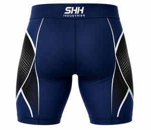 Custom Men <b>Compression</b> Shorts Blue Quick Dry Stretch Sports Gym Running Training Base Layer Tights OEM Private Label Manufacture - Product Image 2